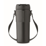Verre anti-fuite en acier inox avec couvercle, paille et sangle 700ml couleur noir