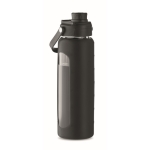 Gourde en verre avec manchon en silicone, couvercle et poignée 750ml couleur noir deuxième vue