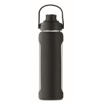 Gourde en verre avec manchon en silicone, couvercle et poignée 750ml couleur noir sixième vue