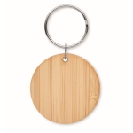 Porte-clés personnalisé simple en bambou rond pas cher couleur bois deuxième vue