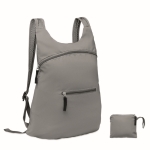 Sac à dos de sport pliable réfléchissant avec poignées amovibles couleur argenté mat