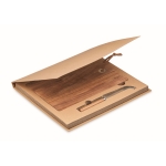 Plateau à fromage promotionnel en bois d'acacia avec couteau couleur bois troisième vue
