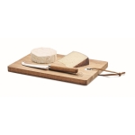 Plateau à fromage promotionnel en bois d'acacia avec couteau couleur bois quatrième vue principale
