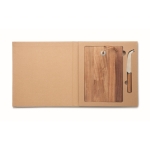 Plateau à fromage promotionnel en bois d'acacia avec couteau couleur bois septième vue