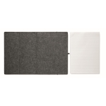 Porte-documents en feutre RPET avec bloc-notes et porte-stylo A4 couleur gris foncé sixième vue
