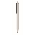 Stylos d´entreprise recyclés blancs avec clip couleur encre bleue couleur noir