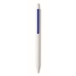 Stylos d´entreprise recyclés blancs avec clip couleur encre bleue couleur bleu deuxième vue