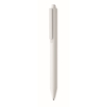 Stylos d´entreprise recyclés blancs avec clip couleur encre bleue couleur blanc