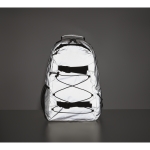 Sac à dos en polyester réfléchissant rembourré pour ordinateur de 15´´ couleur argenté mat vue photographique