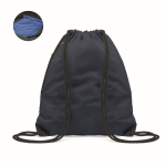 Sac à dos publicitaire réfléchissant avec cordon épais et poche zippée couleur bleu