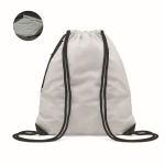 Sac à dos publicitaire réfléchissant avec cordon épais et poche zippée couleur beige