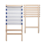 Chaise de plage pliable en bois avec assise basse, poids max. 95 kg couleur bleu
