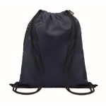 Sac à dos en polyester RPET avec cordon épais et poche zippée couleur bleu