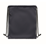 Sac à dos en polyester RPET avec cordon épais et poche zippée couleur bleu deuxième vue