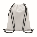 Sac à dos en polyester RPET avec cordon épais et poche zippée couleur blanc