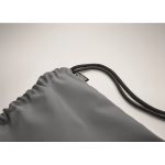 Sac à dos en polyester RPET avec cordon épais et poche zippée cinquième vue photographique