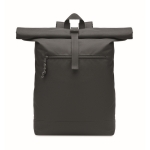 Sac à dos avec fermeture roll top et dossier rembourré polyester RPET couleur noir sixième vue
