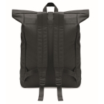 Sac à dos avec fermeture roll top et dossier rembourré polyester RPET couleur noir septième vue