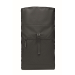 Sac à dos avec fermeture roll top et dossier rembourré polyester RPET couleur noir neuvième vue
