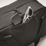 Sac publicitaire pour voyage et sport avec support pour valise couleur noir troisième vue photographique