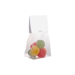 Sachet bonbon personnalisé pas cher acidulés avec en-tête 50g couleur transparent deuxième vue