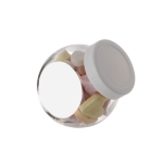 Petit bocal d´assortiment de bonbons en forme de cœur 200ml couleur blanc deuxième vue