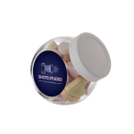 Petit bocal d´assortiment de bonbons en forme de cœur 200ml couleur blanc