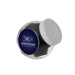 Petit bocal avec des réglisses en forme de pièce de monnaie 200ml couleur blanc