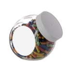 Bocal moyen promotionnel d´assortiment de réglisses 900ml couleur blanc deuxième vue