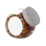 Bocal moyen promotionnel d´assortiment de bonbons Jelly Beans 900ml couleur blanc deuxième vue