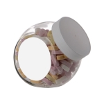 Bocal moyen d´assortiment de bonbons en forme de cœur 900ml couleur blanc deuxième vue