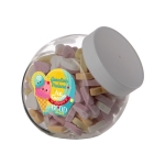 Bocal moyen d´assortiment de bonbons en forme de cœur 900ml couleur blanc