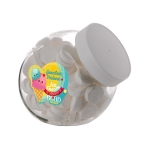 Bocal moyen de bonbons à la menthe Wilhelmina ronds 900ml couleur blanc