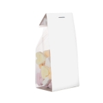 Sachet de cœurs en sucre avec carton personnalisé avec logo 100g couleur transparent deuxième vue