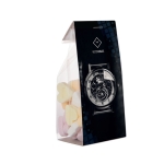 Sachet de cœurs en sucre avec carton personnalisé avec logo 100g couleur transparent