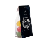 Sachet de bonbons acidulés avec carton personnalisable 100g couleur transparent