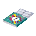 Paquet de chewing-gums publicitaire menthe verte sans sucre 6 pcs couleur blanc