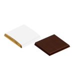 Carré de chocolat personnalisable noir dans emballage recyclée 5g couleur blanc deuxième vue