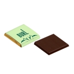 Carré de chocolat personnalisable noir dans emballage recyclée 5g couleur blanc