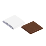 Carré de chocolat personnalisé pas cher au lait emballage recyclée 5g couleur blanc deuxième vue