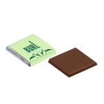 Carré de chocolat personnalisé pas cher au lait emballage recyclée 5g couleur blanc