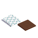 Carré de chocolat personnalisé pas cher au lait emballage recyclée 5g couleur blanc vue principale