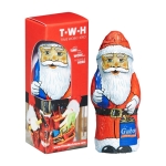 Chocolat en forme de père Noël avec boîte de Noël individuelle couleur blanc