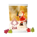 Sachet de bonbons gélifiés aromatisés aux fruits sur le thème de Noël couleur blanc