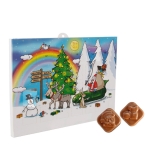 Calendrier de l´avent personnalisé avec 24 chocolats au lait format A5 couleur blanc deuxième vue