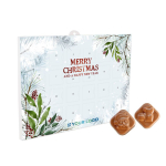 Calendrier de l´avent personnalisé avec 24 chocolats au lait format A5 couleur blanc
