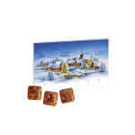 Calendrier de l´avent personnalisé avec 24 chocolats au lait format A5 couleur blanc