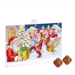 Calendrier de l´avent publicitaire avec 24 chocolats au lait format A4 couleur blanc deuxième vue