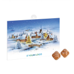 Calendrier de l´avent publicitaire avec 24 chocolats au lait format A4 couleur blanc