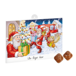 Calendrier de l´avent publicitaire avec 24 chocolats au lait format A4 couleur blanc